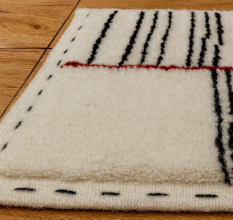 New Handmade Solid White Color Wool Rug